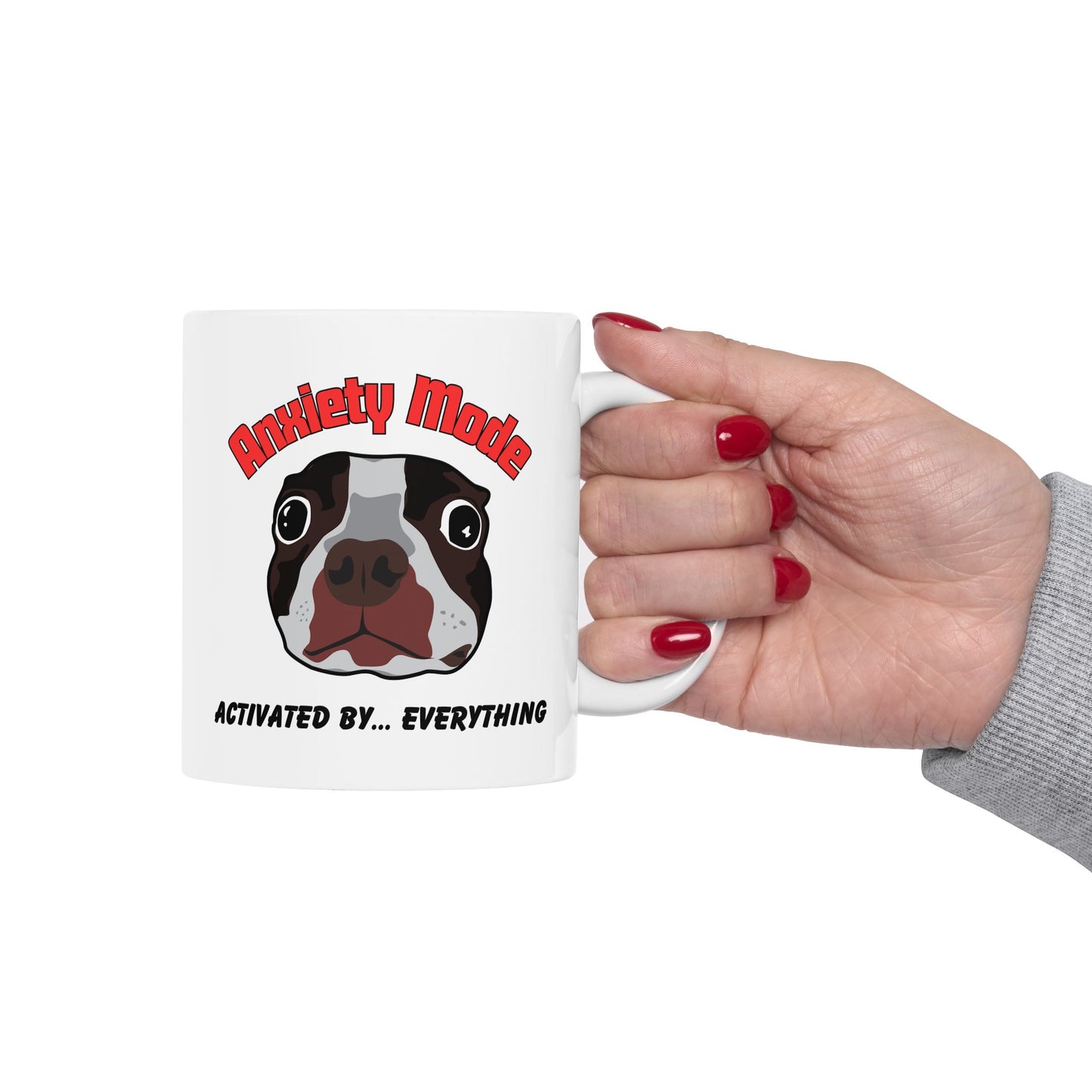Anxious Boston Terrier Mug - Dudley’s Doggie Den