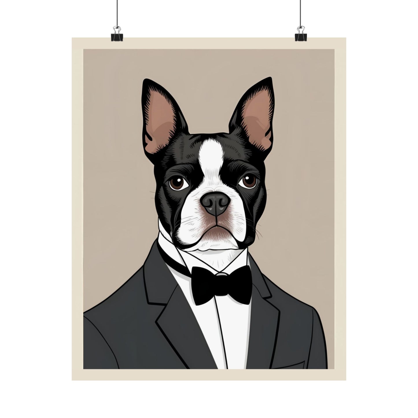 Elegant Boston Terrier Matte Poster - Dog Lover's Wall Art - Dudley’s Doggie Den