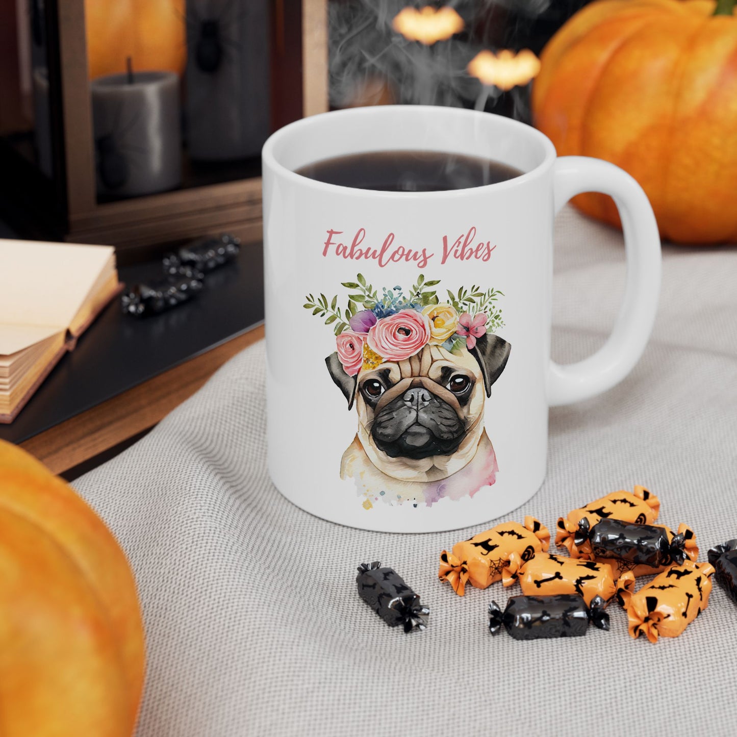 Pug's Fabulous Vibes Mug - Dudley’s Doggie Den