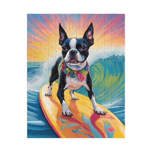 Boston Terrier Wave Rider! - Dudley’s Doggie Den