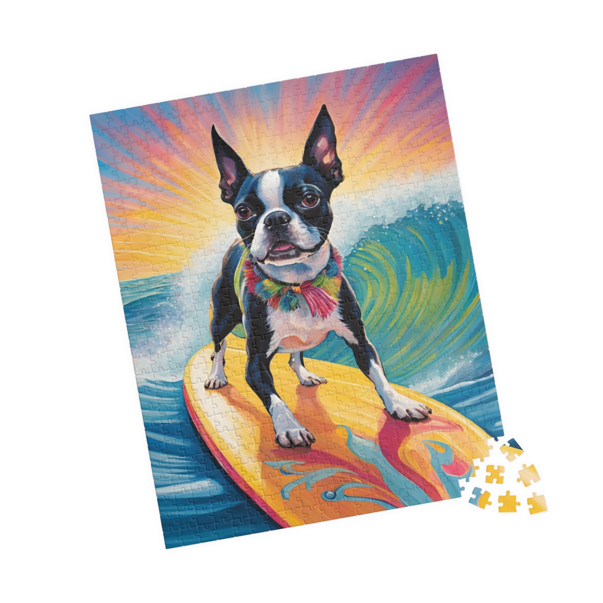 Boston Terrier Wave Rider! - Dudley’s Doggie Den