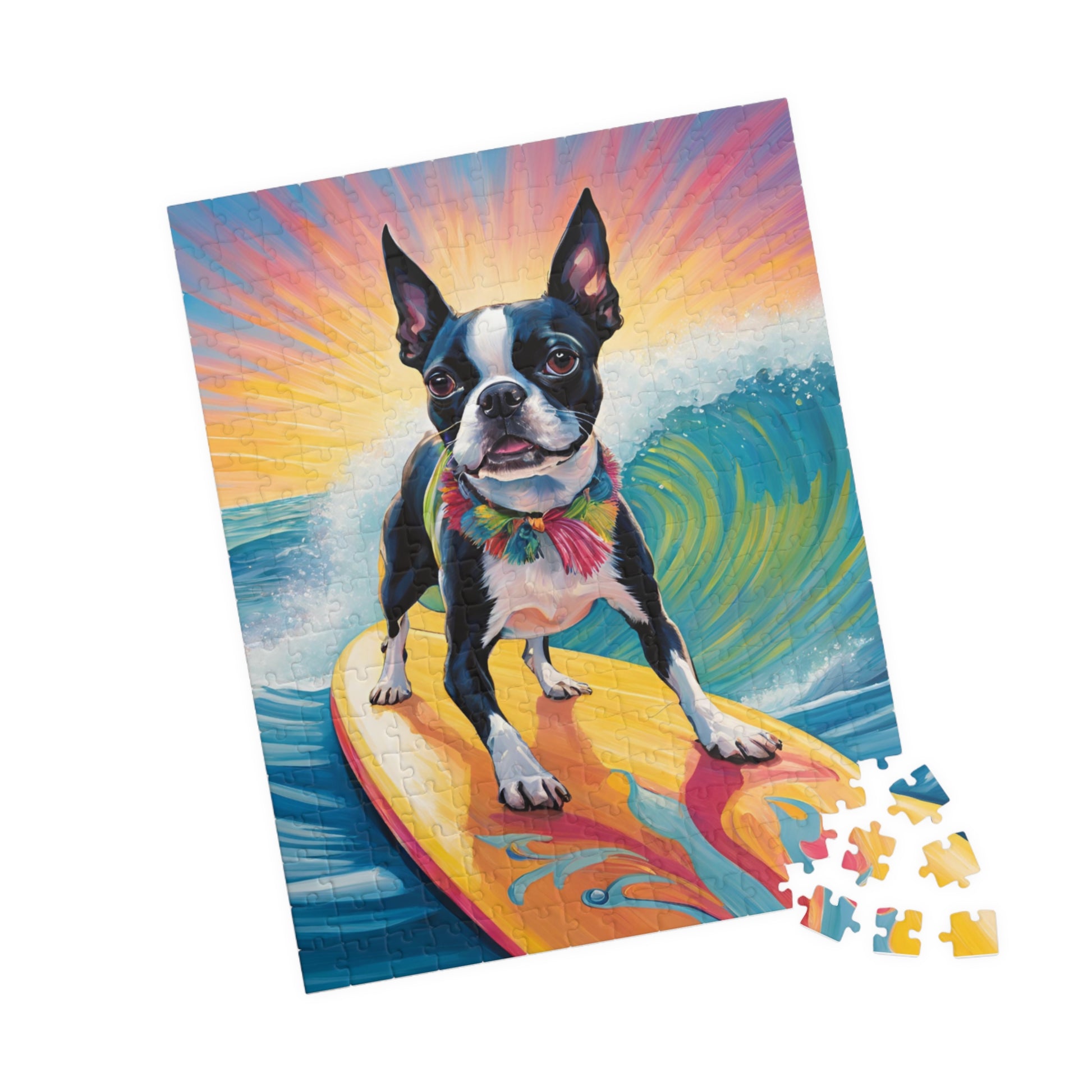 Boston Terrier Wave Rider! - Dudley’s Doggie Den