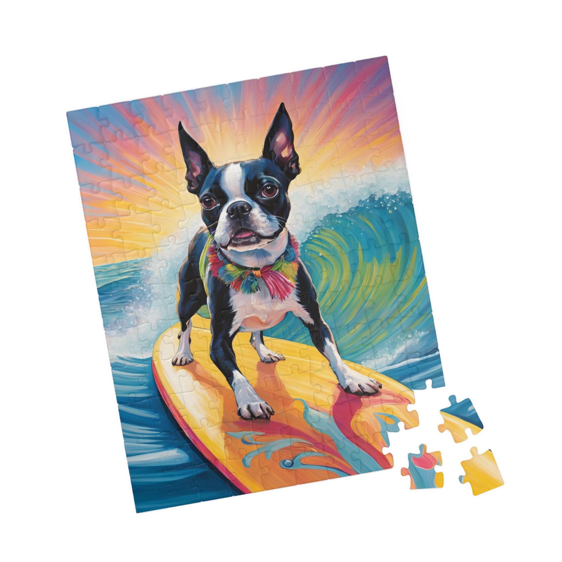 Boston Terrier Wave Rider! - Dudley’s Doggie Den